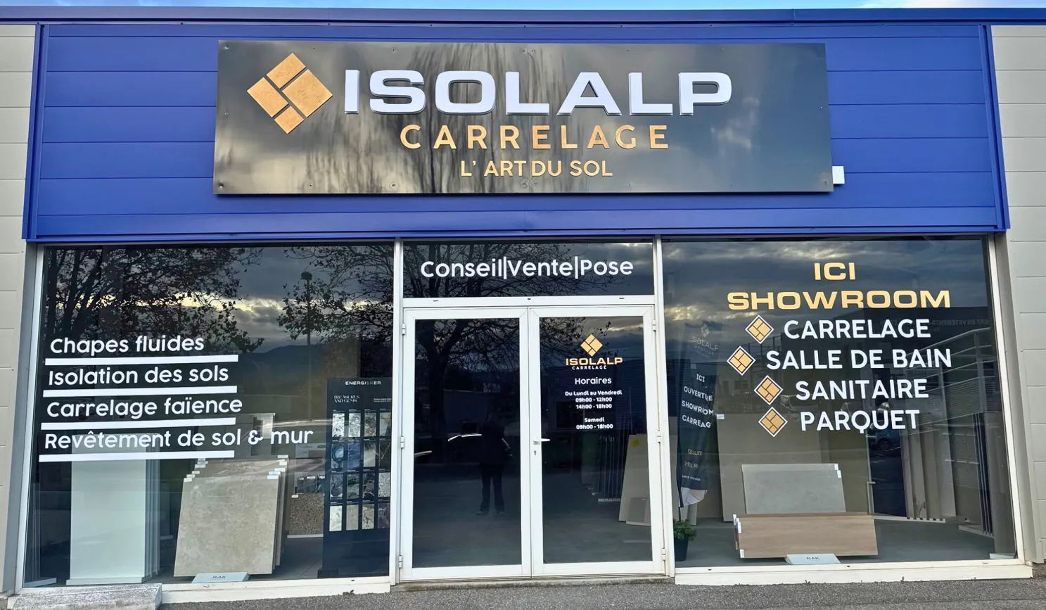 Devanture du showroom Isolalp